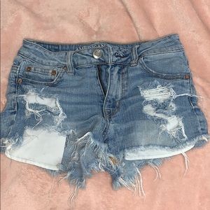 High waisted jean shorts
